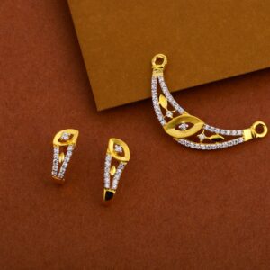 22kt Gold cz Classic  Mangalsutra Pendant Set MP242