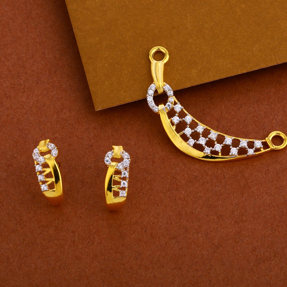 22kt Gold cz Gorgeous Mangalsutra Pendant Set MP238