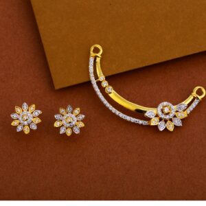 22kt Gold cz Fancy Mangalsutra Pendant Set MP237
