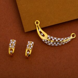 22kt Gold cz Fancy Mangalsutra Pendant Set MP236