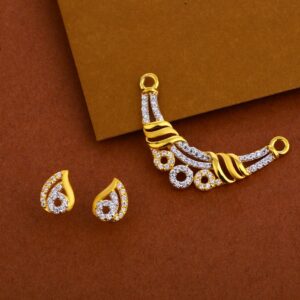 22kt Gold cz Stylish  Mangalsutra Pendant Set MP235