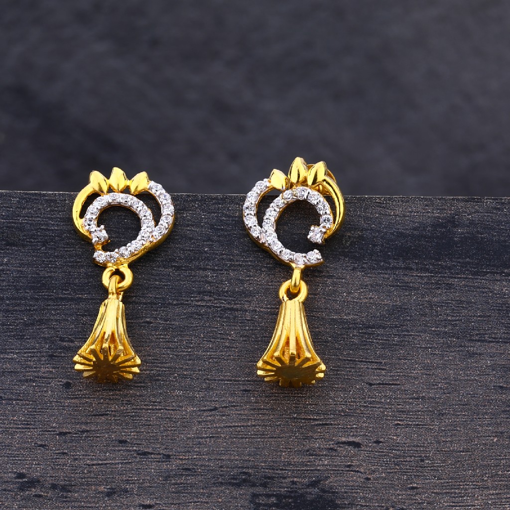 22KT Gold CZ Stylish Ladies Earring  LJE261