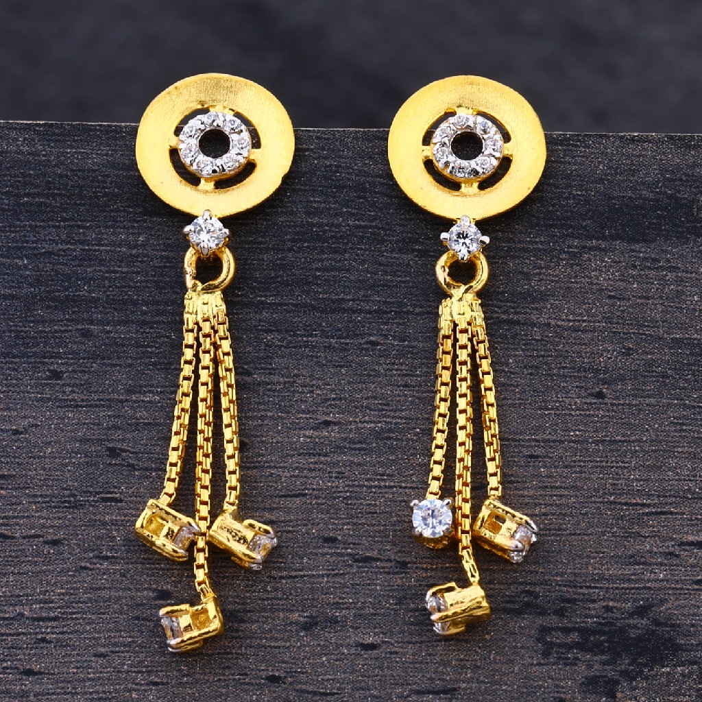 22KT Gold CZ Fancy  Ladies Earring  LJE262