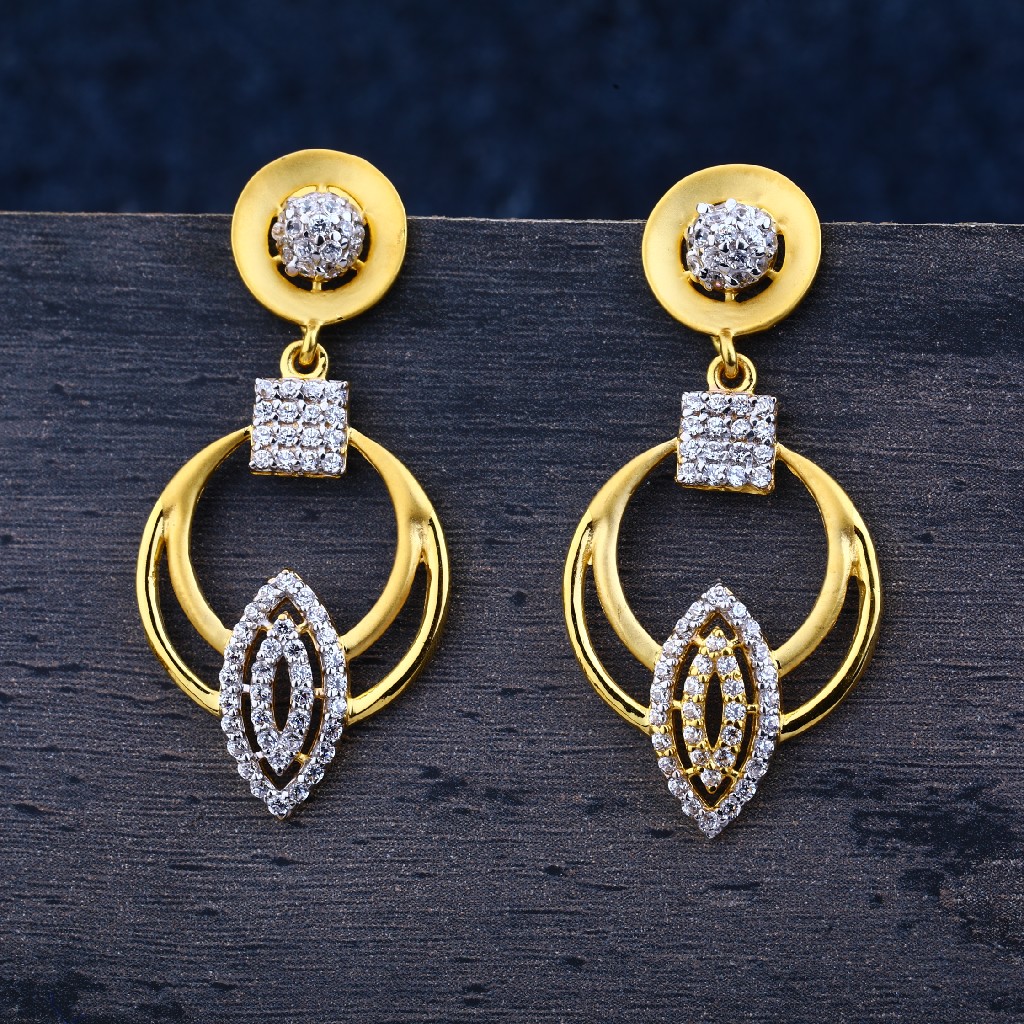 22KT Gold CZ Designer  Ladies Earring  LJE128