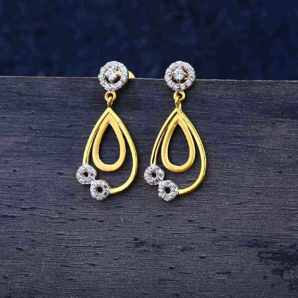 22kt gold cz ladies earring lje13