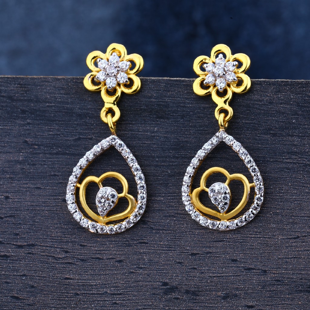 22KT Gold CZ Ladies Earring  LJE132
