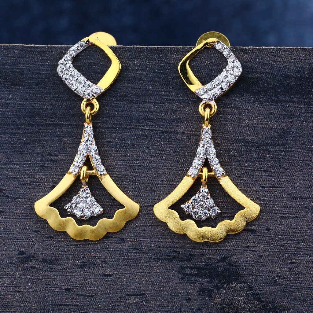 916 Gold Women's CZ Earring Jhummar LJE144