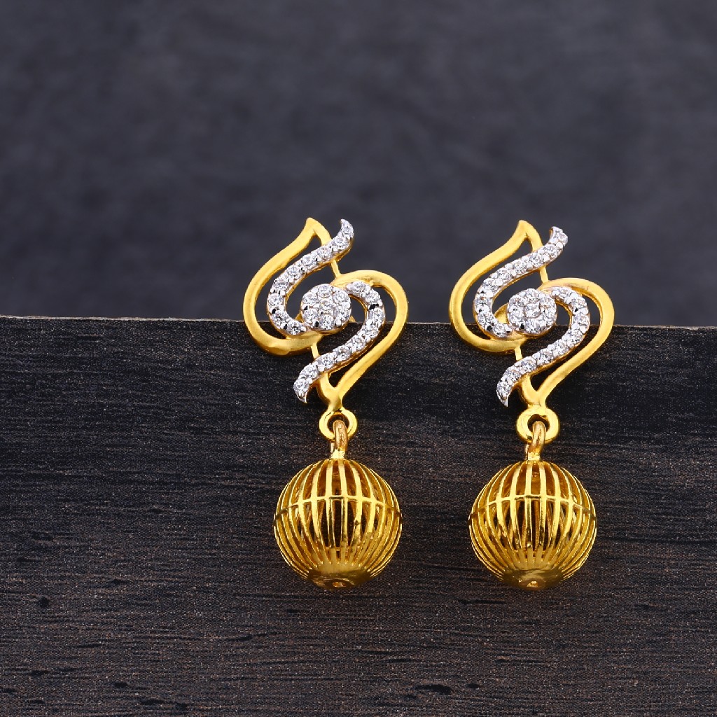 916 Gold S Shape Earring Jhummar LJE203