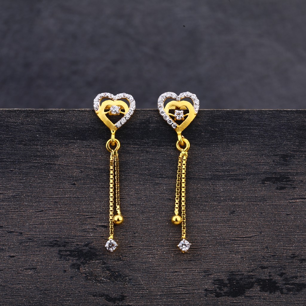 22CT Gold Hallmark Fancy Ladies Earring LJE210