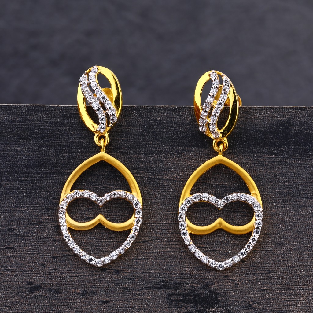 22CT Gold Hallmark Diamond Jhummar Earring LJE221