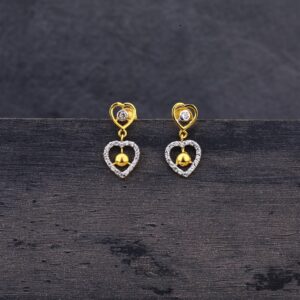 22Kt Gold Women's Heart Design Hallmark Earring LJE234