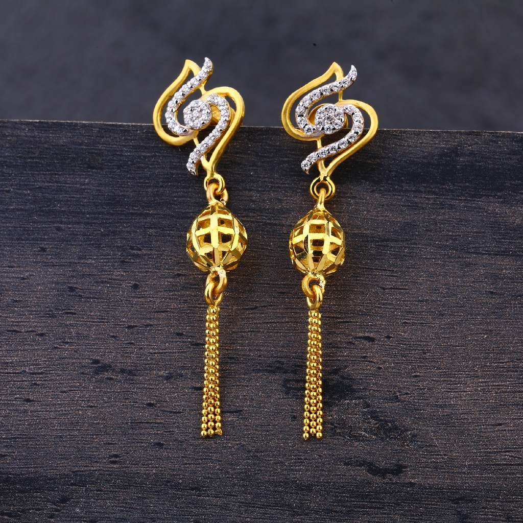22KT Gold S Shape Latkan Earring LJE160