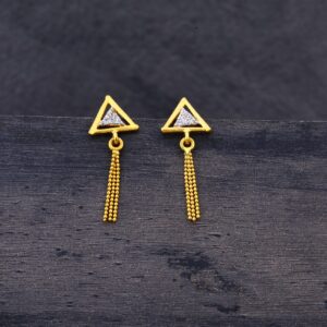 916 Gold Women's Pyramid Shape Jhummar Earring LJE167