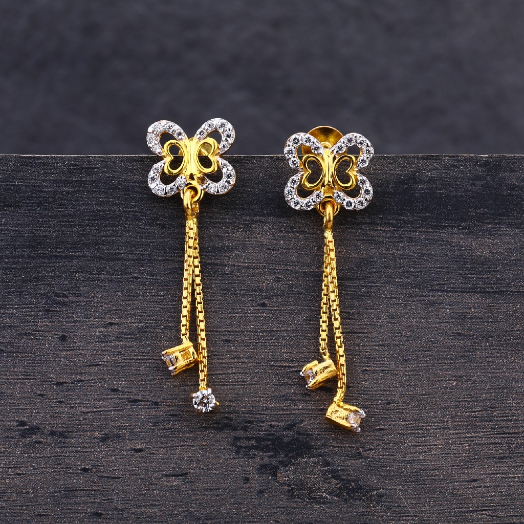 916 Gold HallmarkButterFly Design Jhummar Earring LJE181