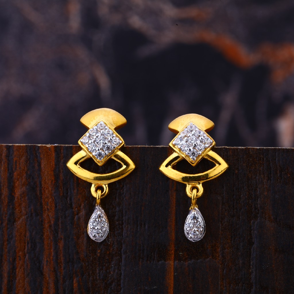 22KT Gold Fancy Women's Cz  Earring LFE320