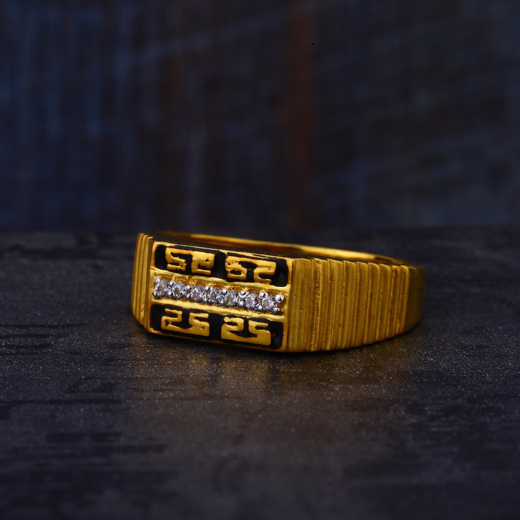 916 Gold Cz Mens Classic Ring MR535