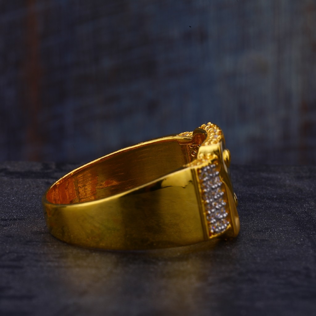 916 Gold Hallmark Mens Classic Ring MR563 - Image 5
