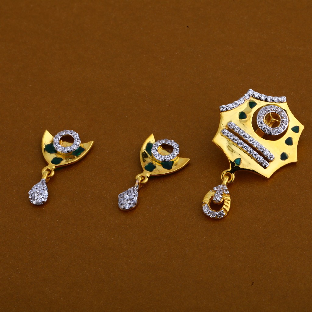 22CT Cz Ladies Designer Pendant Set FPS101