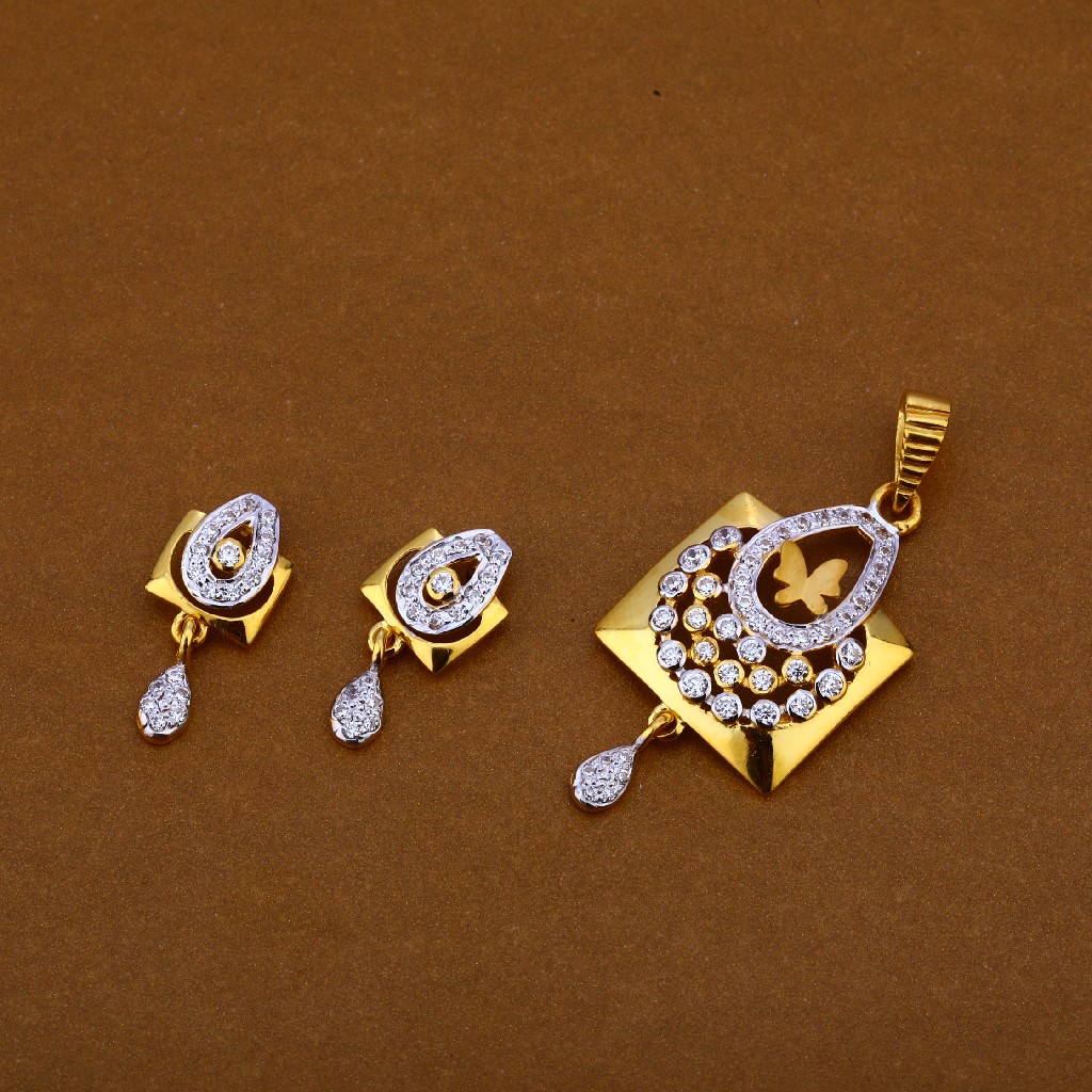 22CT Cz Ladies Classic Pendant Set FPS190
