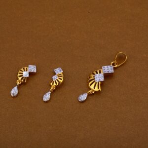 22CT Cz Designer Hallmark Pendant Set FPS194