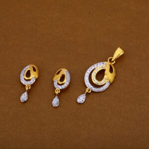 22CT Cz Fancy  Hallmark Pendant Set FPS195