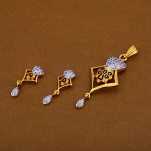 22CT Cz Designer Hallmark Pendant Set FPS197