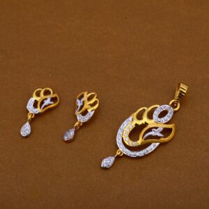 22CT Cz Hallmark Pendant Set FPS198