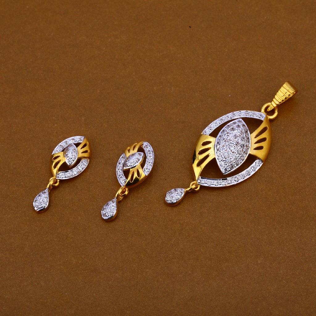 22CT CZ Stylish Pendant Set FPS199