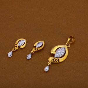 22Ct Gold Stylish Ladies Hallmark Pendant Set FPS206