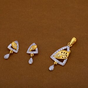 22Ct Gold Stylish Hallmark Pendant Set FPS218