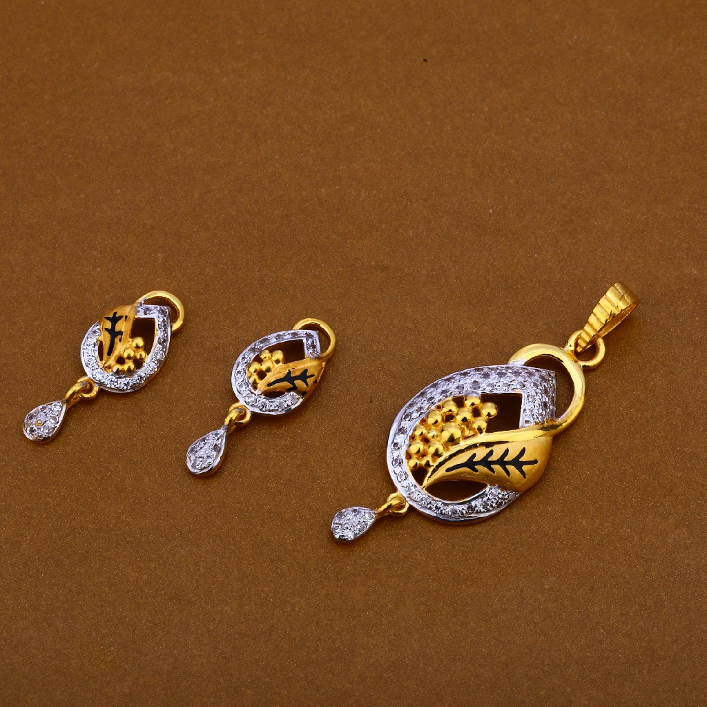 22Ct Gold Fancy Hallmark Pendant Set FPS219