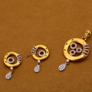 916 Gold Cz Ladies Pendant Set FPS131