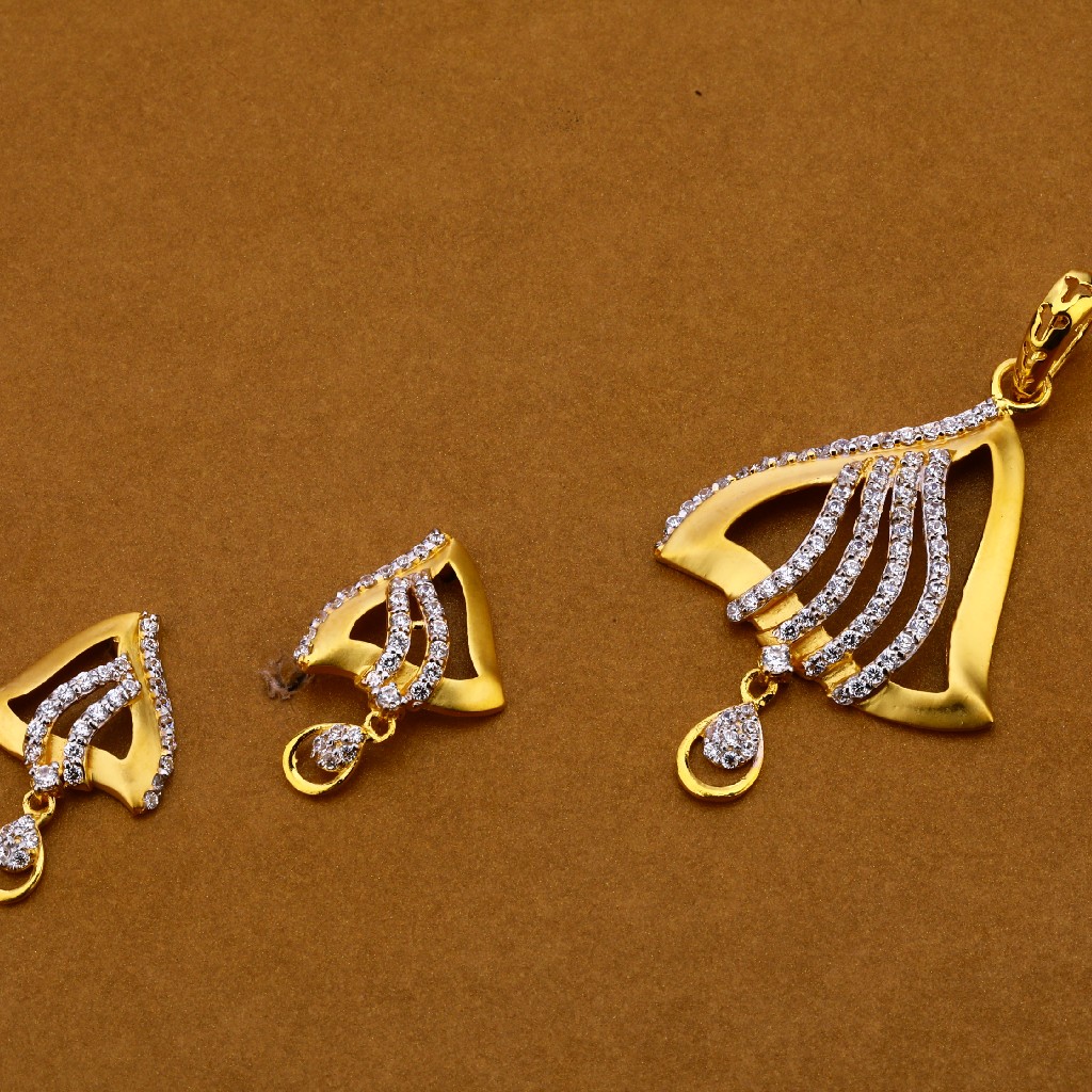 916 Gold Stylish Pendant Set FPS127