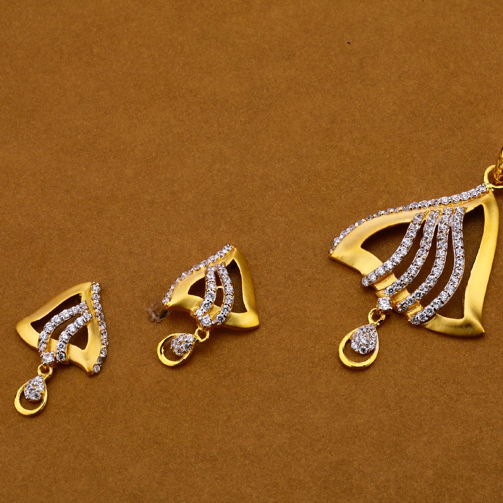 916 Gold Stylish Pendant Set FPS127 - Image 2