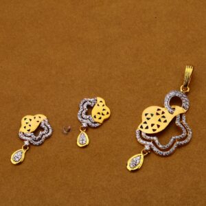 22KT Gold Stylish Hallmark Pendant Set FPS136