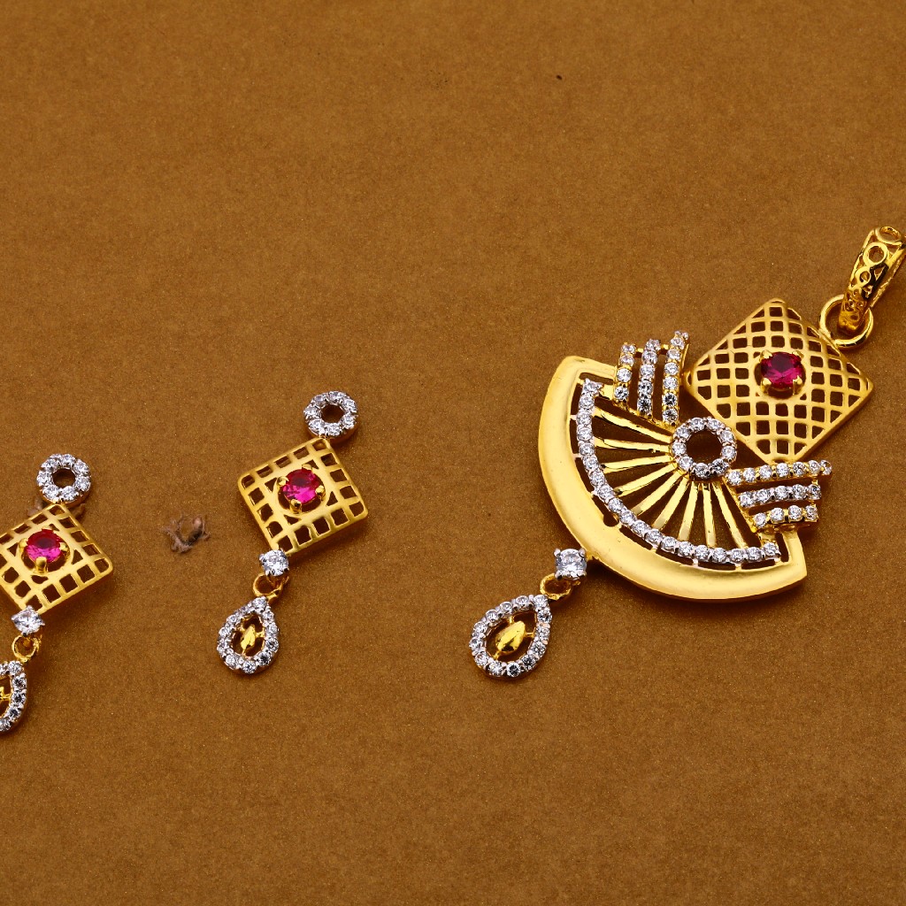 22KT Gold Exclusive Hallmark Pendant Set FPS134