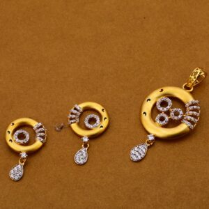 916 Gold Cz Ladies Pendant Set FPS131