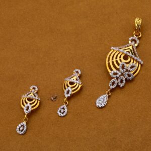 916 Cz Gold Stylish Pendant Set FPS149