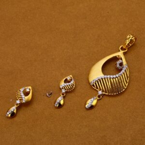 916 Cz Gold Fancy Pendant Set FPS148
