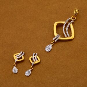 916 Cz Gold Exclusive Pendant Set FPS147