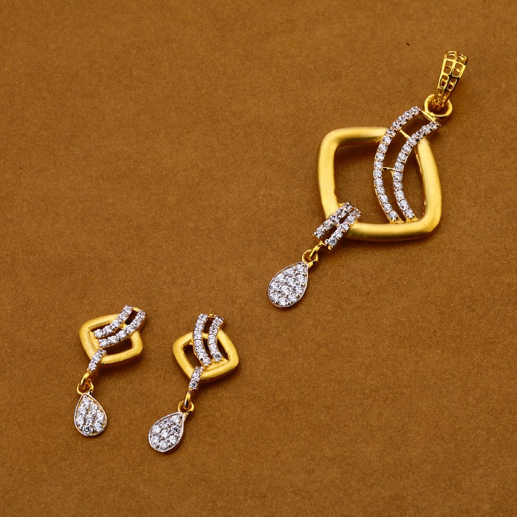 916 Cz Gold Exclusive Pendant Set FPS147