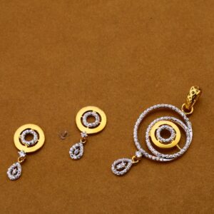 916 Cz Gold Designer Pendant Set FPS146