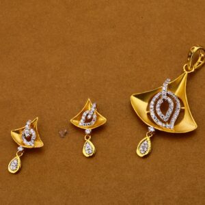 916 Cz Gold Pendant Set FPS144