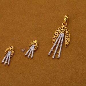 916 cz designer ladies hallmark pendant set fsp159