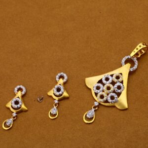 916 Gold Cz Hallmark Pendant Set FPS151