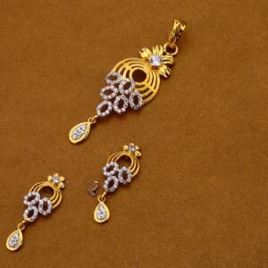 916 Gold Cz Stylish Pendant Set FPS161