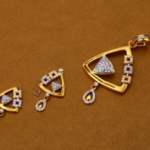 916 Gold Cz Designer Pendant Set FPS168