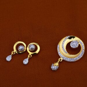 22Ct Gold Hallmark Designer Pendant Set FPS79