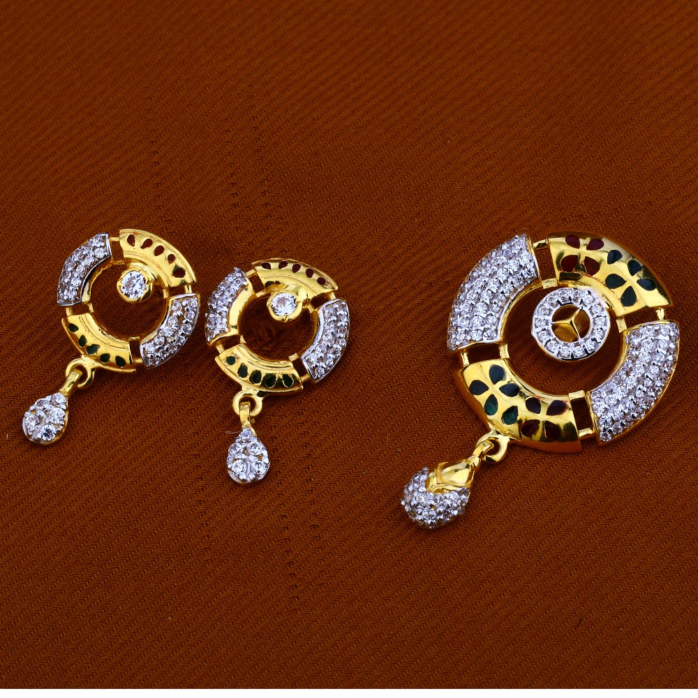 22ct Gold Stylish Pendant Set FPS70