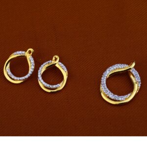 916 Gold Cz  fANCY  Pendant Set FPS62